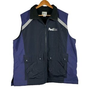 FedEx by Stan Herman Purple Reflective Fleece Full Zip Utility Vest Men's Rg-XL